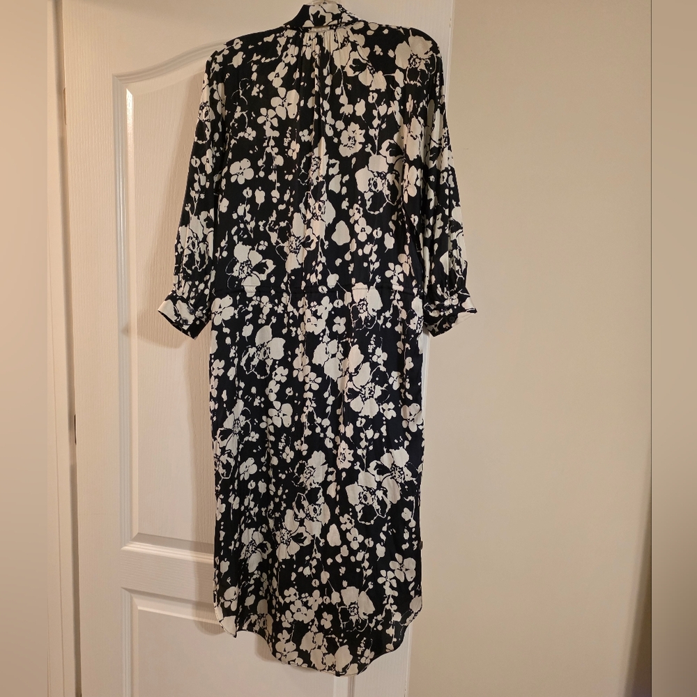 Joie Woman Navy Silk Like Button Print Dress, Size, S - Picture 5 of 14
